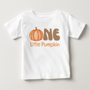Camiseta Para Bebê Um Pequeno Bebê Abóbora Faz 1 Ano