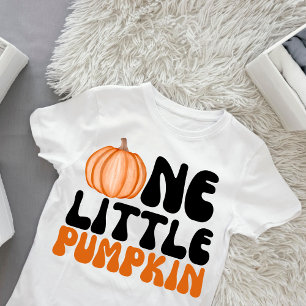 Camiseta Para Bebê Um Pequeno Bebê Abóbora Faz 1 Ano