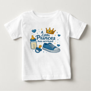 Camiseta Para Bebê Um Pequeno Príncipe Chegou ao Celebramento do Meni