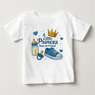 Camiseta Para Bebê Um Pequeno Príncipe Chegou ao Celebramento do Meni