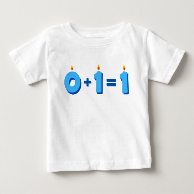 Camiseta Para Bebê Um primeiro aniversario Azul, Baby Boy T-Shirt (Frente)
