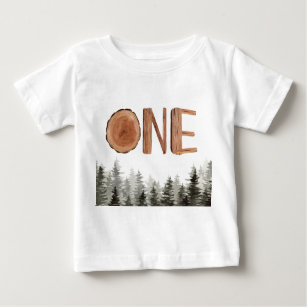 Camiseta Para Bebê Um primeiro aniversario de Árvores Verdes