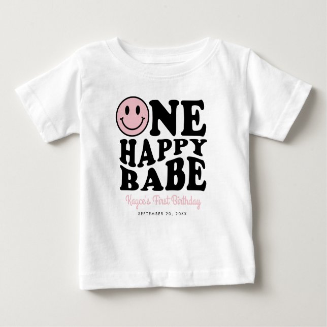 Camiseta Para Bebê Um primeiro aniversario de Bebê Personalizado do S (Frente)