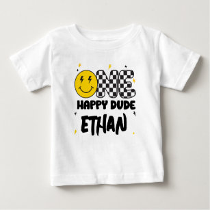 Camiseta Para Bebê UM primeiro aniversario Feliz