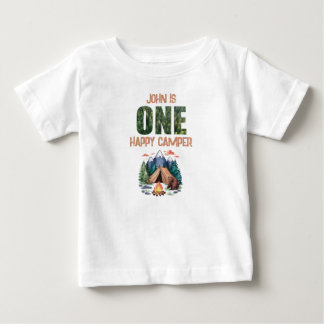 Camiseta Para Bebê Um primeiro aniversario Feliz De Aquarela