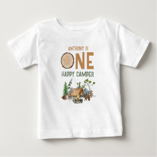 Camiseta Para Bebê Um primeiro aniversario Feliz De Aquarela