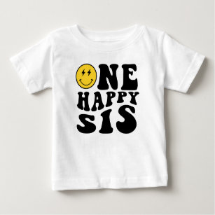 Camiseta Para Bebê Um primeiro aniversario Feliz Do Sorriso Do Sis Co