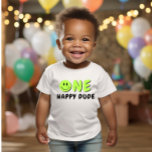 Camiseta Para Bebê Um primeiro aniversario Feliz Smiley Verde<br><div class="desc">Estamos sempre a adicionar novas designs semanais!</div>