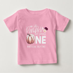 Camiseta Para Bebê Um primeiro aniversario floral de abóbora