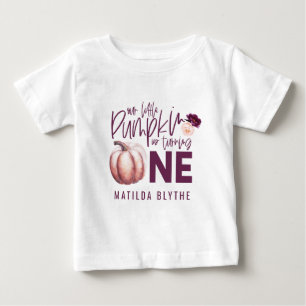 Camiseta Para Bebê Um primeiro aniversario floral de abóbora