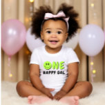 Camiseta Para Bebê Um primeiro aniversario Gal Feliz Smiley Verde<br><div class="desc">Estamos sempre a adicionar novas designs semanais!</div>