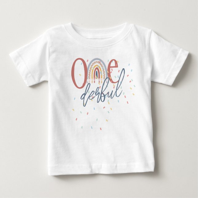 Camiseta Para Bebê Um primeiro aniversario maravilhoso, aniversário d (Frente)