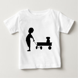 CAMISETA PARA BEBÊ UM RAPAZ SUA VAGÃO E SEU CACHORRO