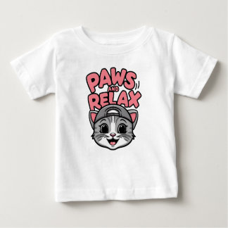 Camiseta Para Bebê um rosto bonito de gato