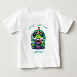 Camiseta Para Bebê Um Sapo bonito, o garoto de aniversário do garoto 