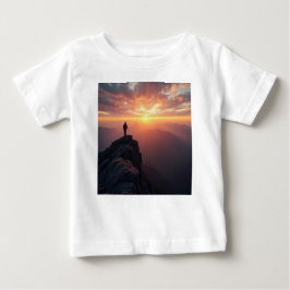 Camiseta Para Bebê Um sol majestoso visto do pico da montanha
