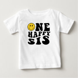Camiseta Para Bebê Um Sorriso de Uma Irmã Feliz Menino 1º Aniversário