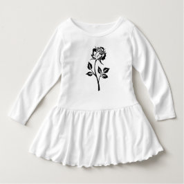 Camiseta Para Bebê Um vestido branco de Rosa preto