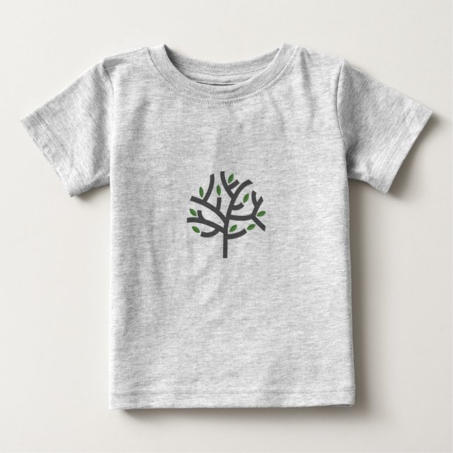 Camiseta Para Bebê Uma árvore verde (Frente)