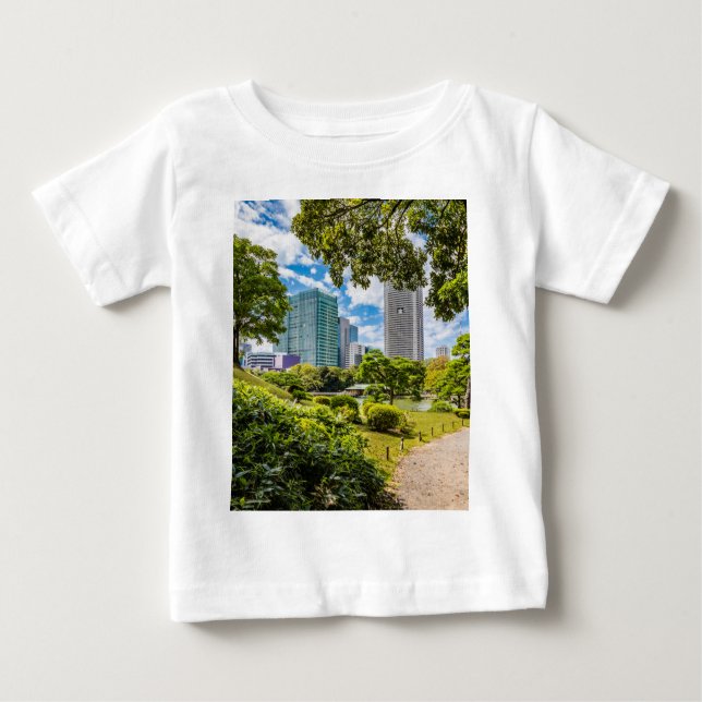 Camiseta Para Bebê Uma caminhada pelos jardins de Hama Rikyu, Tóquio (Frente)