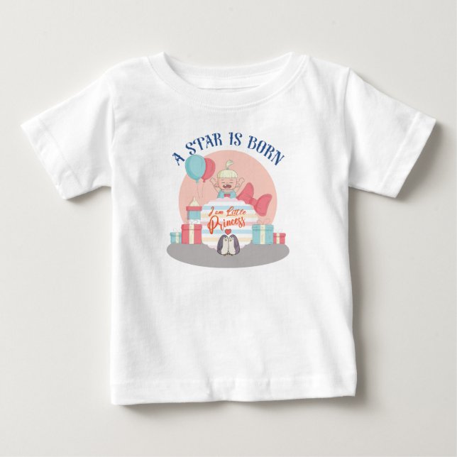 Camiseta Para Bebê Uma estrela é nascer (Frente)