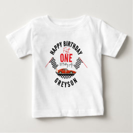 Camiseta Para Bebê Uma Festa de primeiro aniversario Rápido de Carro