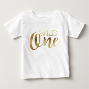 Camiseta Para Bebê Uma folha Dourado   tribal selvagem chique boémia