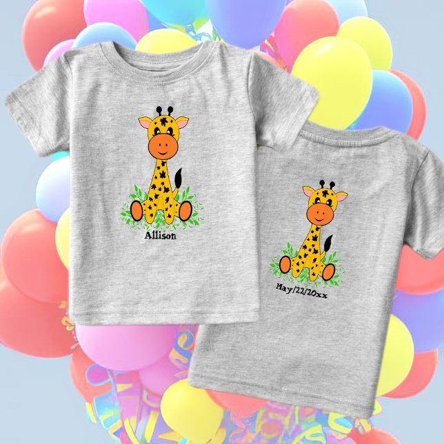 Camiseta Para Bebê Uma girafa engraçada e bonita para crianças (Criador carregado)