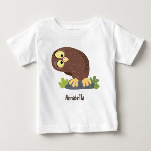 Camiseta Para Bebê Uma ilustração curiosa e engraçada de desenho anim