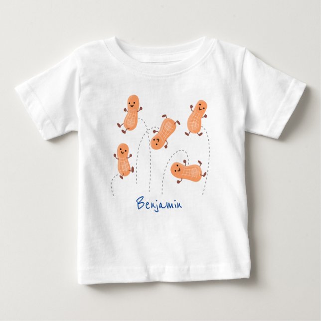 Camiseta Para Bebê Uma ilustração de desenho animado de amendoins de  (Frente)