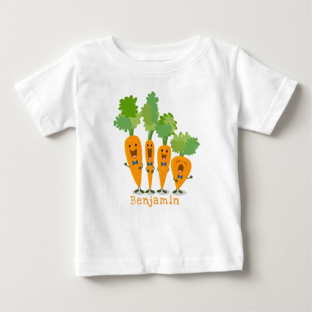 Camiseta Para Bebê Uma ilustração de desenho animado do quarteto de c (Frente)