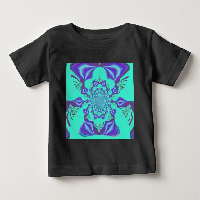 Camiseta Para Bebê Uma mistura de caleidoscópio e mandala Art! (Frente)