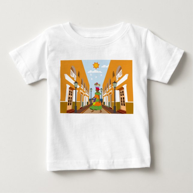 Camiseta Para Bebê Uma mulher com uma tigela de fruta na Colômbia (Frente)