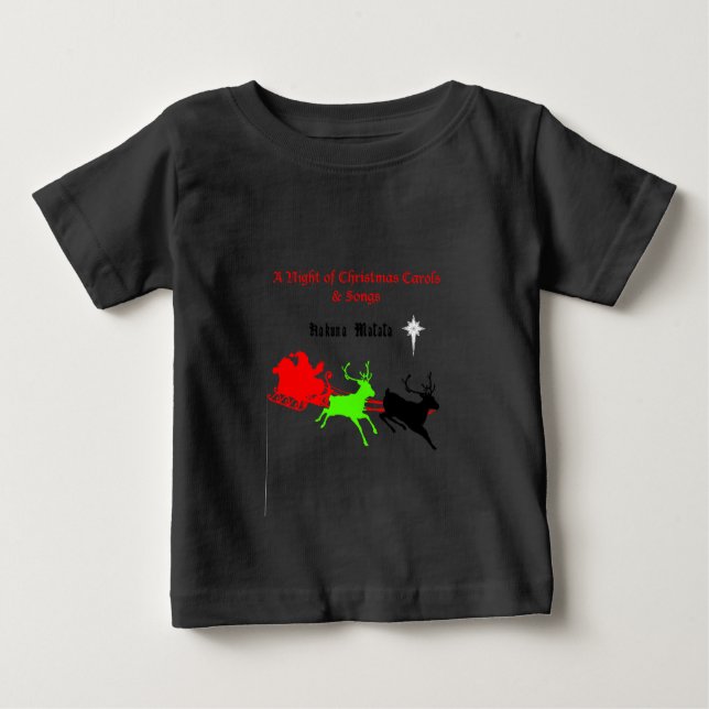 Camiseta Para Bebê Uma noite de canções de Natal e canções Hakunamata (Frente)