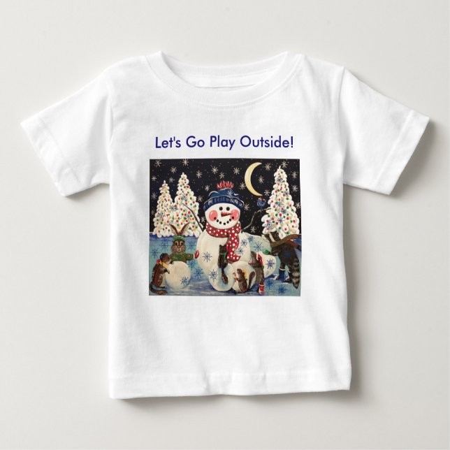 Camiseta Para Bebê "Uma Noite Mágica na Neve" (Frente)