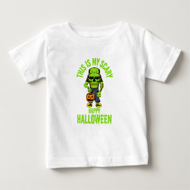 Camiseta Para Bebê Uma temporada de Halloween assustadora de monstros (Frente)