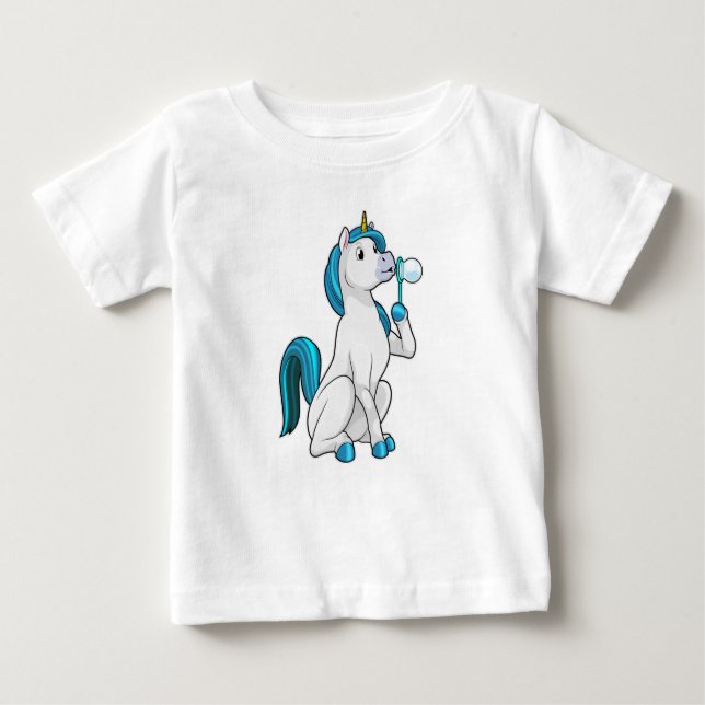 Camiseta Para Bebê Unicorn com bolhas Soap (Frente)