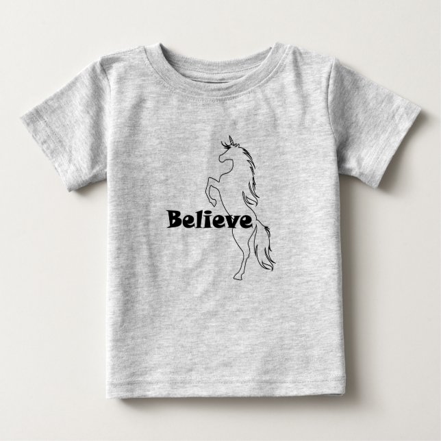 Camiseta Para Bebê Unicorn Creve Design - Baby Fine Jersey T Shirt (Frente)