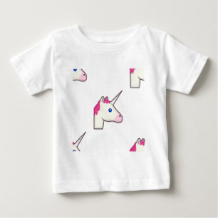 Camiseta Para Bebê unicorn emoji