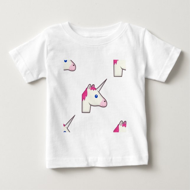 Camiseta Para Bebê unicorn emoji (Frente)