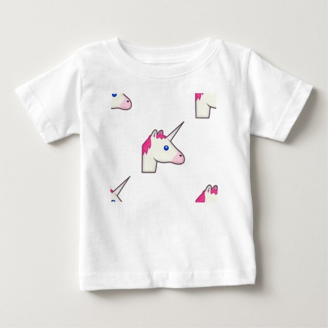 Camiseta Para Bebê unicorn emoji (Frente)