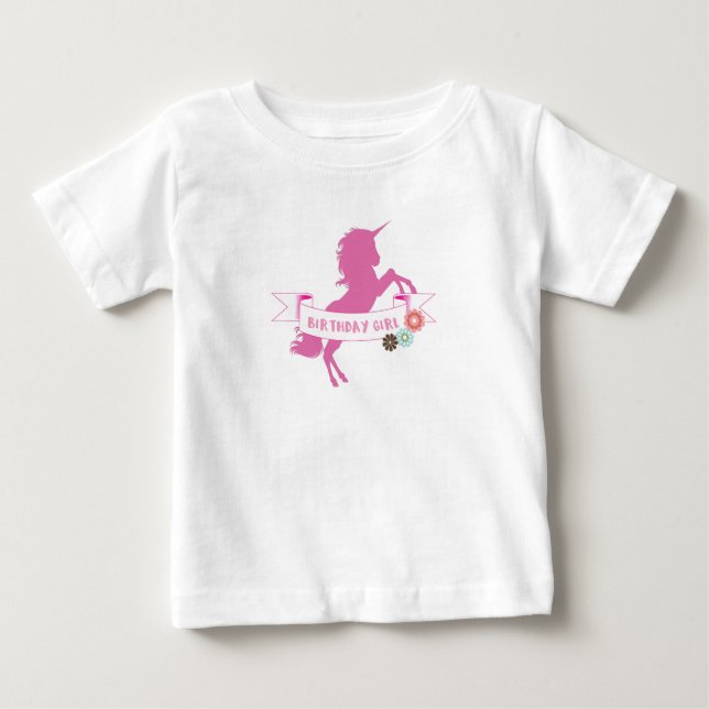 Camiseta Para Bebê Unicorn Girls Birthday Unicorn Lovers (Frente)
