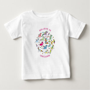 Camiseta Para Bebê Unicorn Magic Kawaii