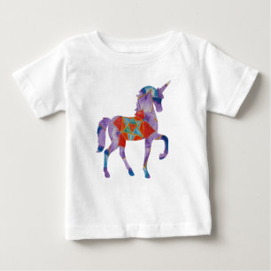 Camiseta Para Bebê Unicorn Mandala Art