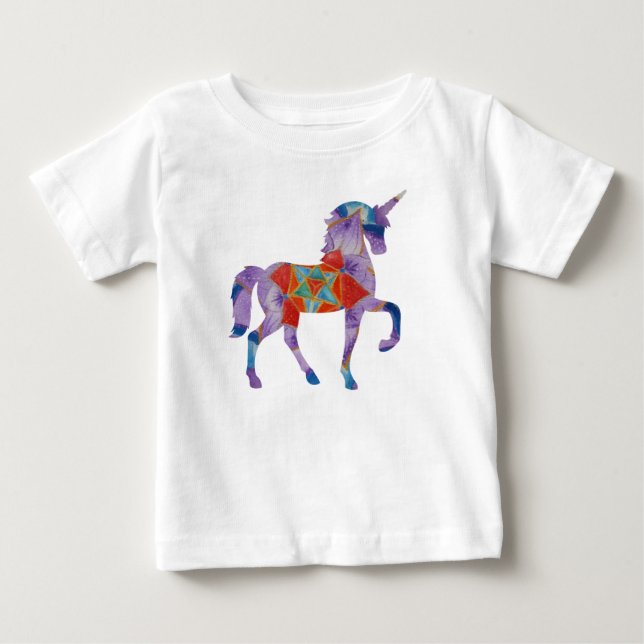 Camiseta Para Bebê Unicorn Mandala Art (Frente)