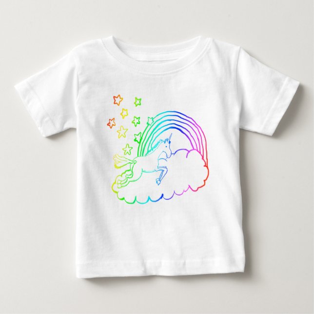 Camiseta Para Bebê Unicorn Rainbow (Frente)