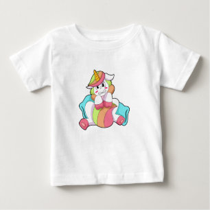 Camiseta Para Bebê Unicorn Shy com Travesseiro