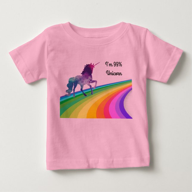 Camiseta Para Bebê Unicórnio Arco-íris - Bodysuit de tutu para bebê (Frente)