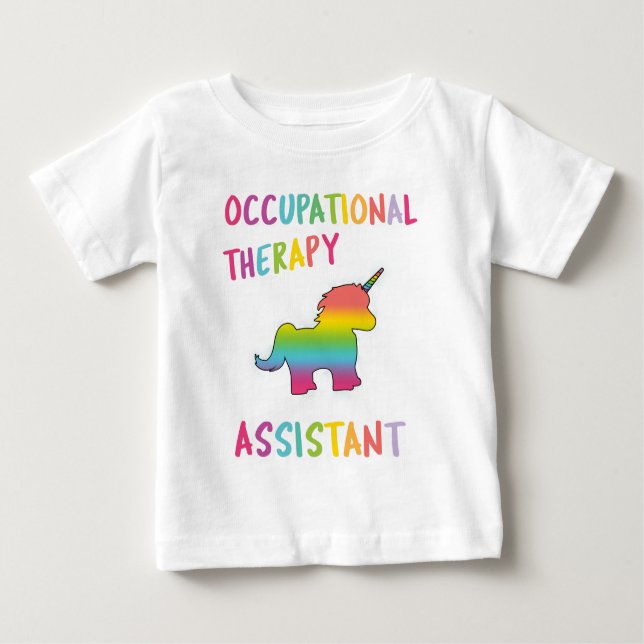 Camiseta Para Bebê Unicórnio assistente OT da terapia ocupacional do (Frente)