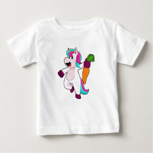 Camiseta Para Bebê Unicórnio com Cenoura